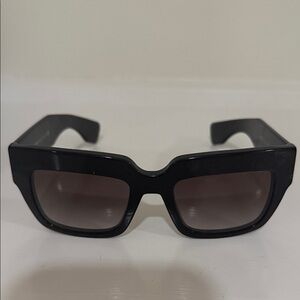 Prada Glossy Black Rectangular Sunglasses